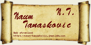 Naum Tanasković vizit kartica